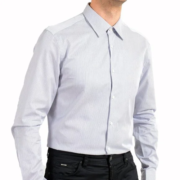 Hugo Boss Men's "T-Carl" Slim Fit Striped Long Sleeve Dress Shirt - Picture 5 of 9